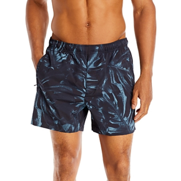 Theory Jace Palm Print Swim Shorts Blue Size L